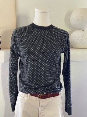 Marine Layer Reversible Sweatshirt Small | Striped & Dot | Cozy Cotton Blend